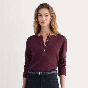 Everlane Boxy Henley in Cozy Waffle